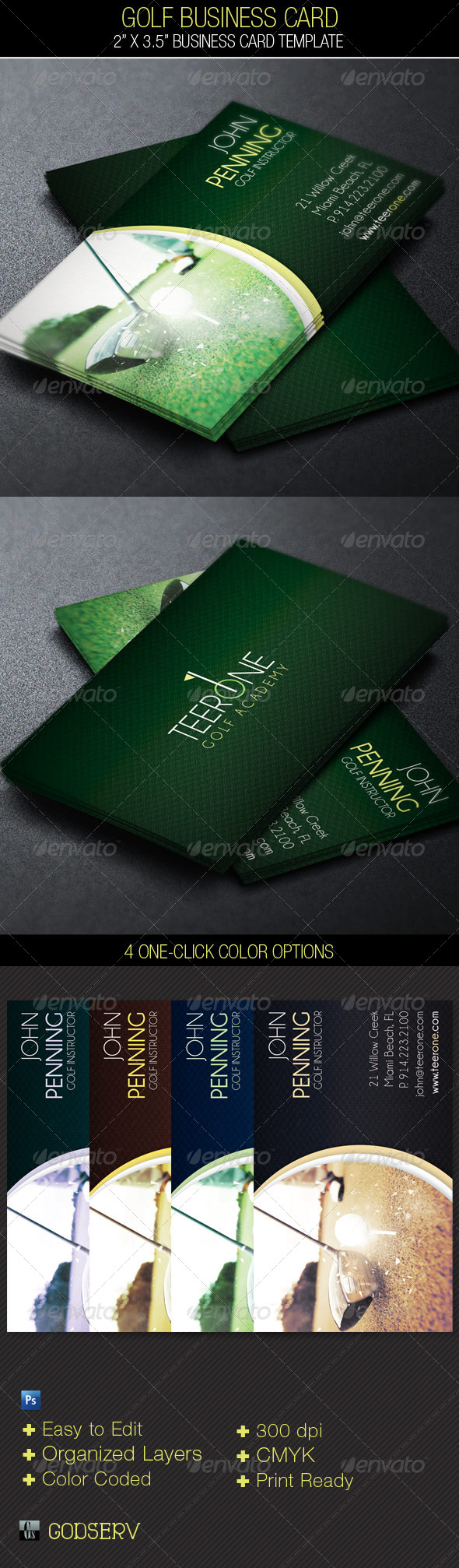 Golf Business Card Template - Industry Specific Business Cards