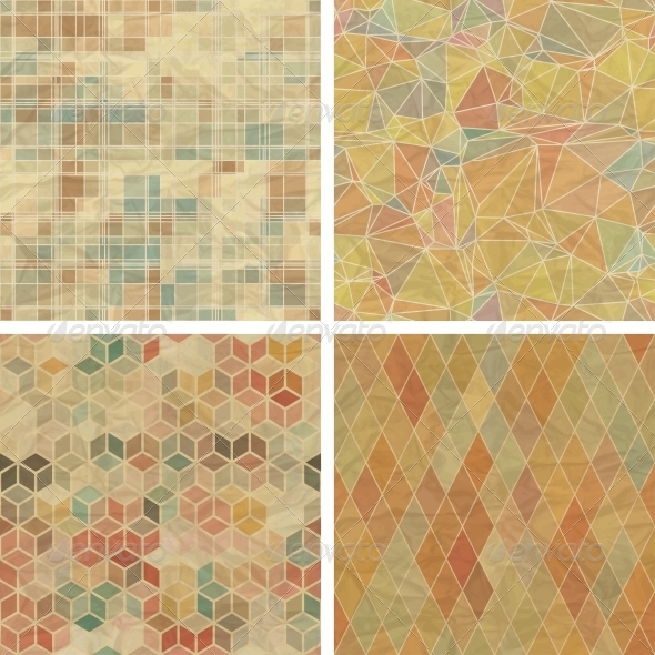 Seamless Abstract Geometric Patterns Set. - Patterns Decorative