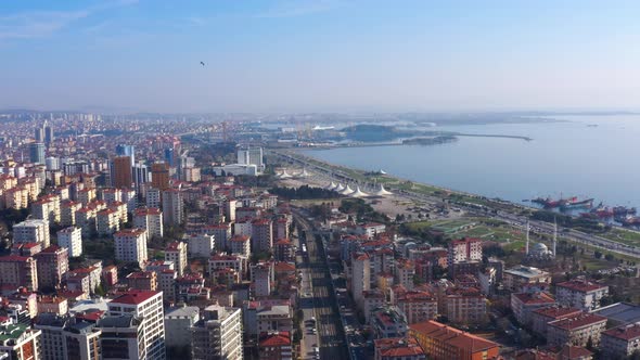City And Sea Aerial View