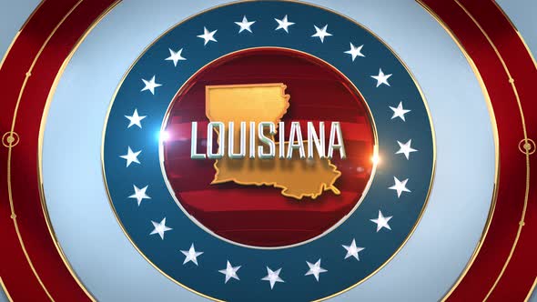 Louisiana United States of America State Map with Flag 4K