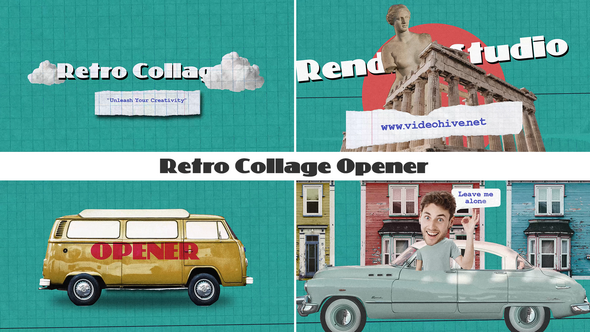 Retro Collage Opener Openers template preview