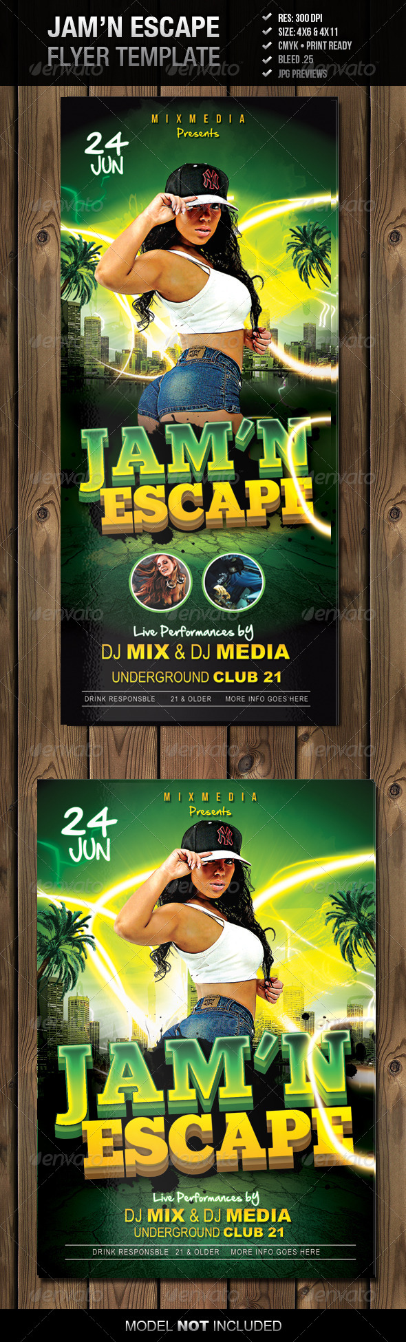 Jam'n Escape Flyer Template - Clubs & Parties Events