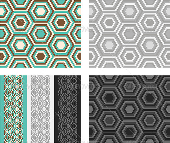 Fashion Pattern with Hexagons - Patterns Decorative