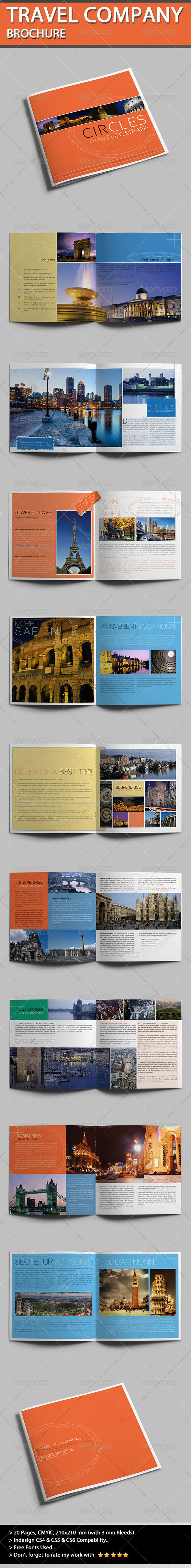Travel Company Brochure - Circles - Informational Brochures