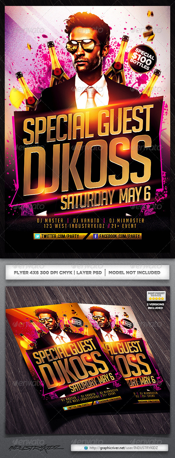Guest Dj Flyer Template - Clubs & Parties Events