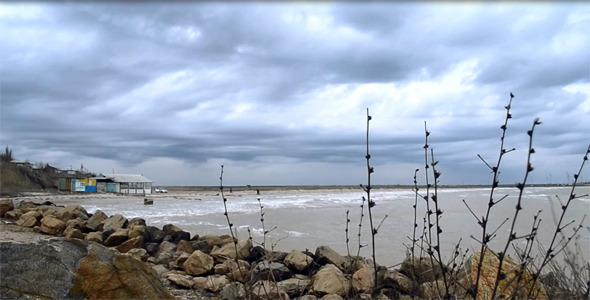 Sea in Spring With Clouds