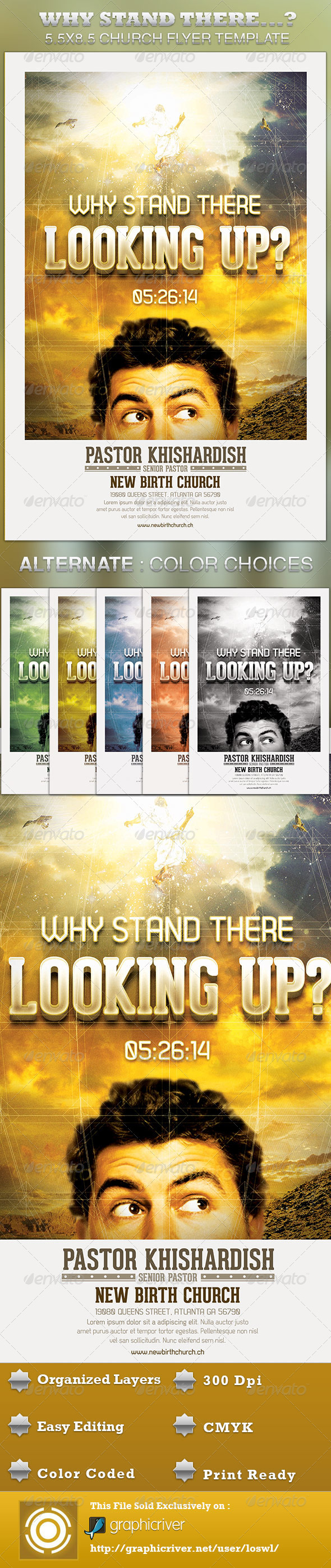 Why Stand There Looking Up Church Flyer Template - Church Flyers
