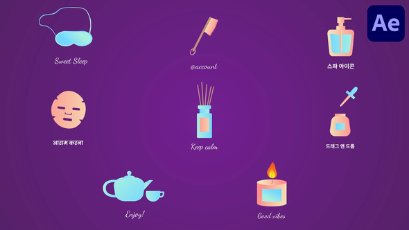 Spa Relaxing Icons And Titles for After Effects Titles template preview