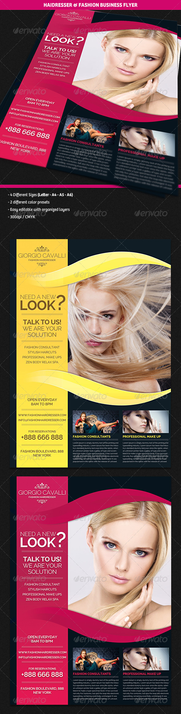 Hair Dresser Salon & Fashion Business Flyer - Corporate Flyers