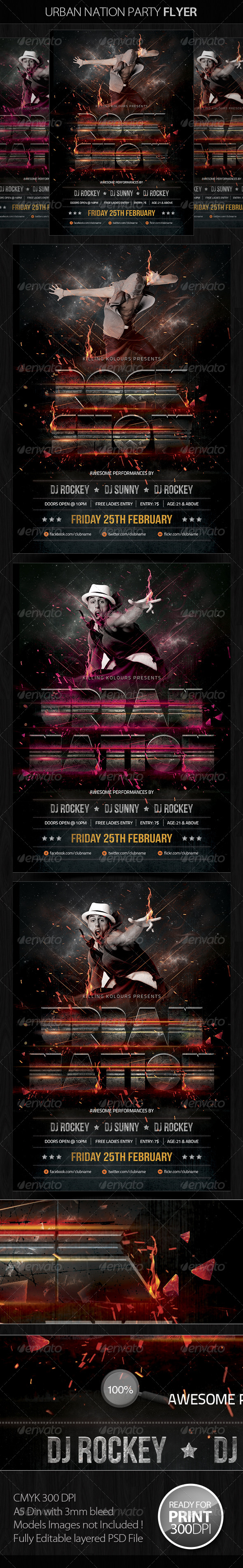 Urban Nation Party Flyer - Clubs & Parties Events