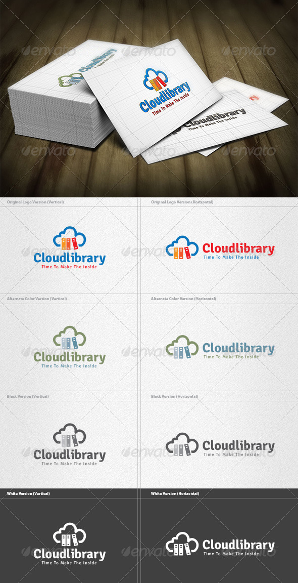 Cloud Library Logo - Symbols Logo Templates