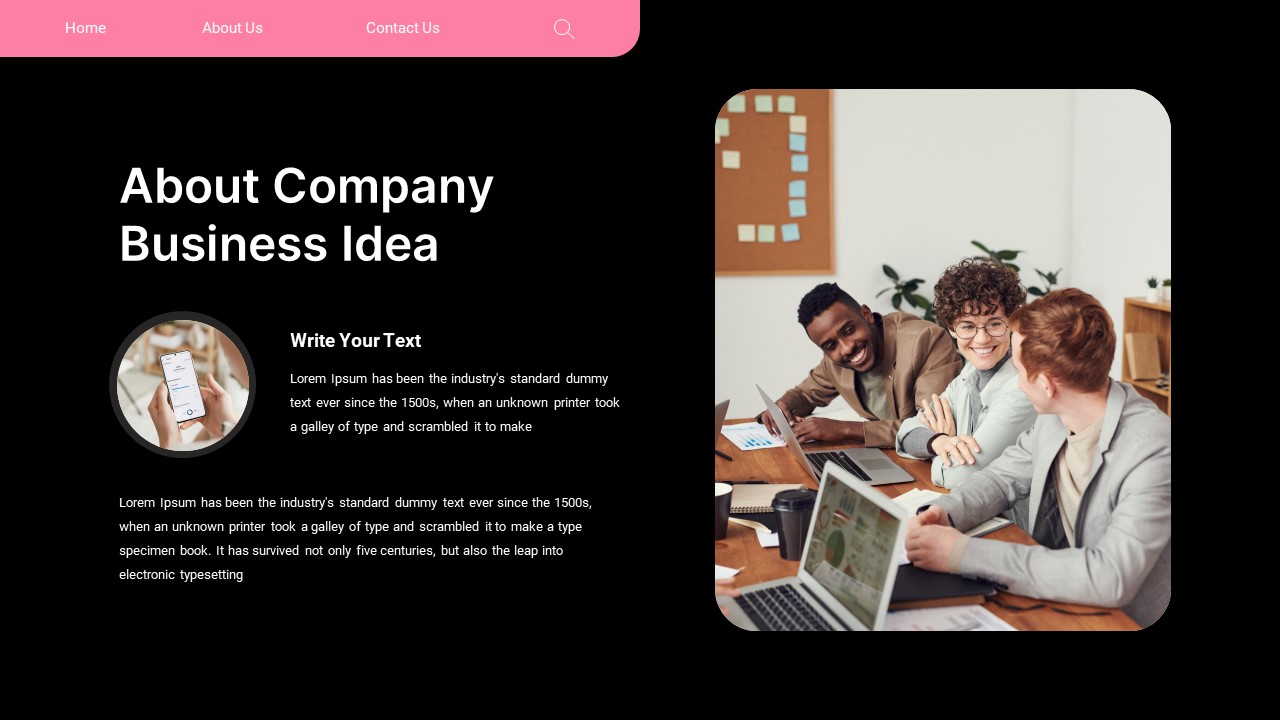 Business Idea Presentation PowerPoint Template, Presentation Templates