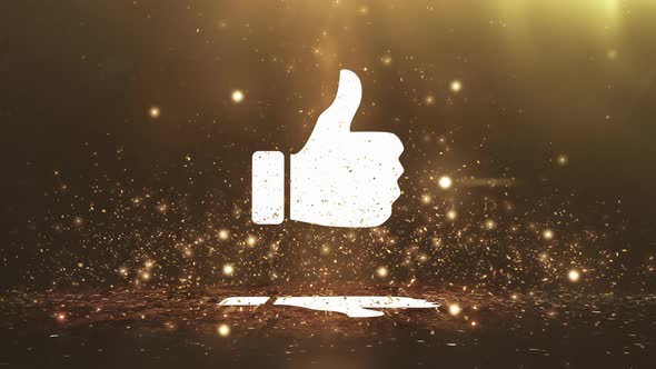Like Thumbs Up Golden Reveal Particles 4k