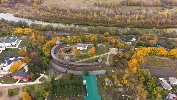 Baturin Fortress with the Seym River in Chernihiv Oblast of Ukraine