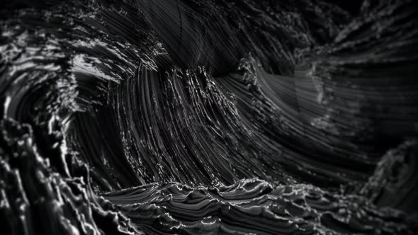 Black and White Modern Abstract Looping Topographical Texture Background Loop