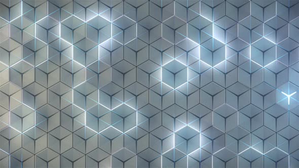 White Hexagons Background Loop
