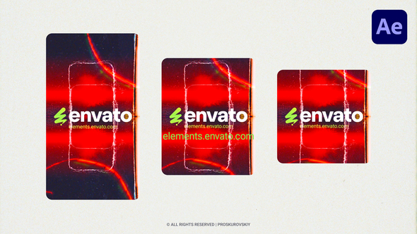 Vertical Retro Glitch Logo Logo Stings template preview