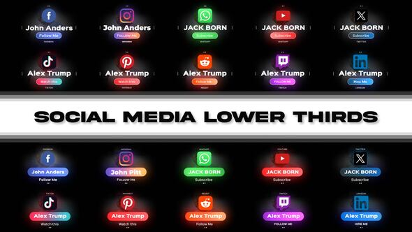 Social Media Lower Thirds Titles template preview
