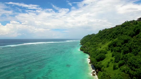 Aerial View along Pantai Pandawa Beach, Nusa Dua, Bali, Indonesia