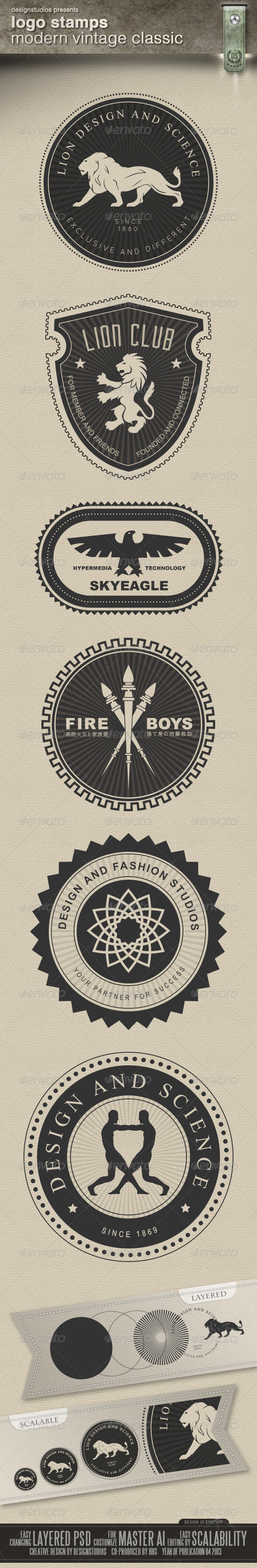 Logo Stamps Modern Vintage Classic - Badges & Stickers Web Elements