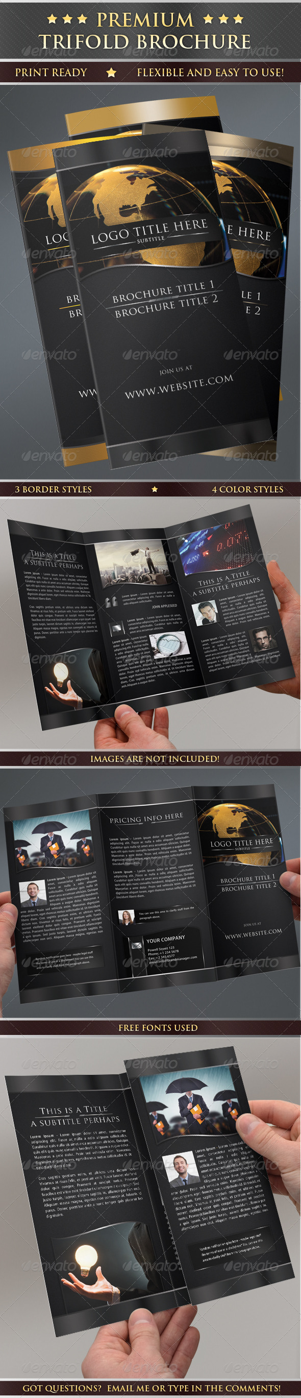 Premium Print Ready Trifold Brochure - Corporate Brochures