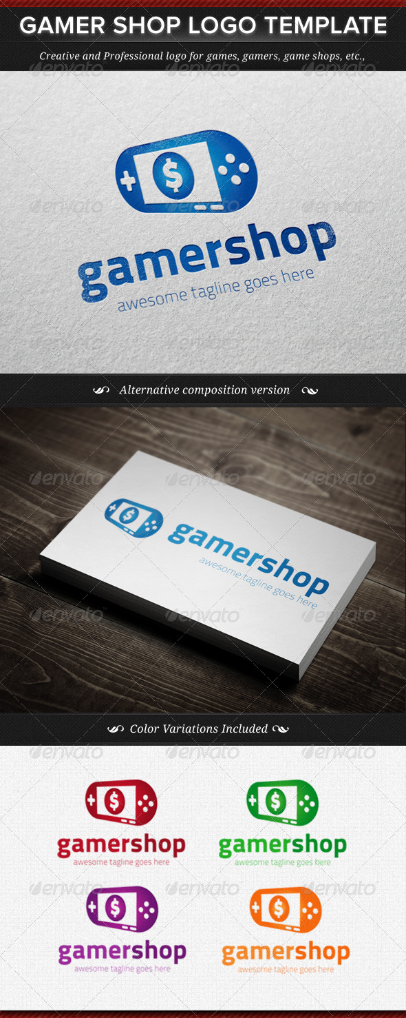 Gamer Shop Logo Template - Objects Logo Templates