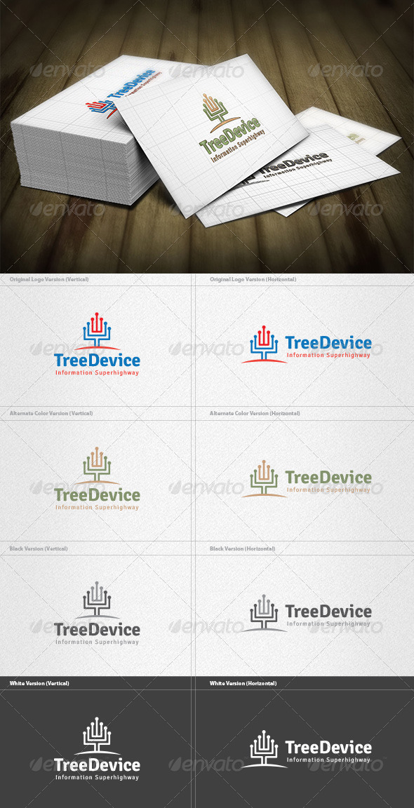 Tree Device Logo - Vector Abstract