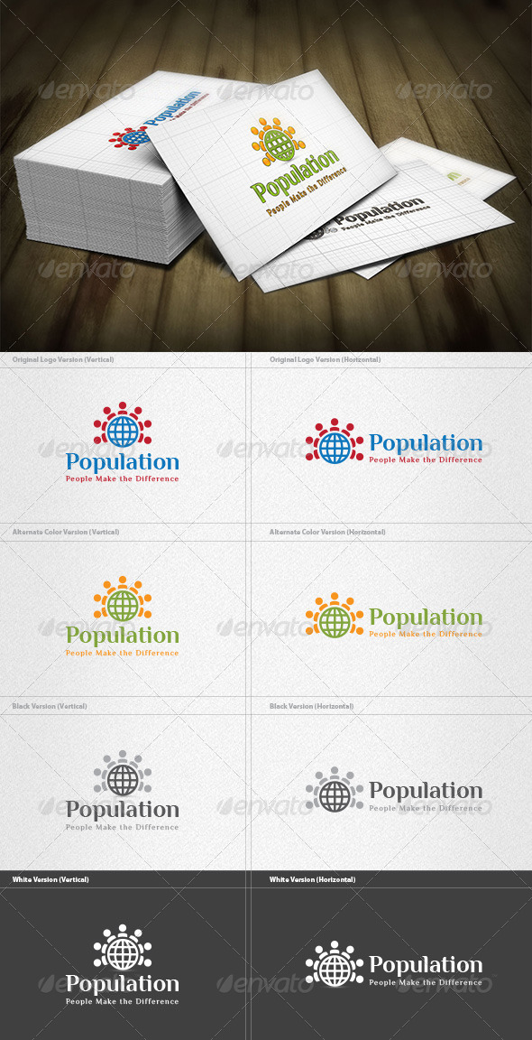 World Population Logo - Humans Logo Templates
