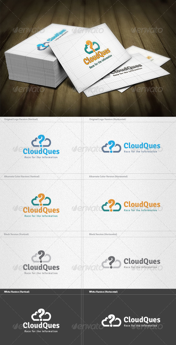 Cloud Question Logo - Vector Abstract