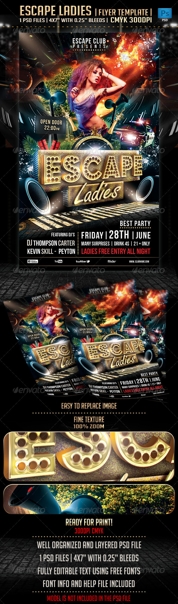 Escape Ladies Flyer Template - Flyers Print Templates
