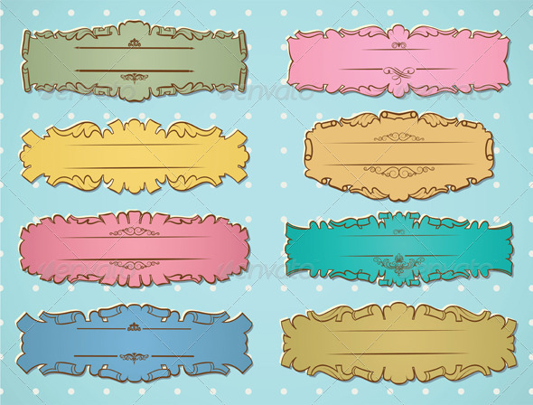 Retro Vintage Frame Set - Borders Decorative