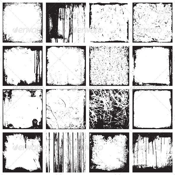 Grunge Square Backgrounds and Frames Vector - Backgrounds Decorative
