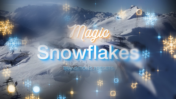 Magic Snowflakes Transitions Presets Premiere Pro template preview