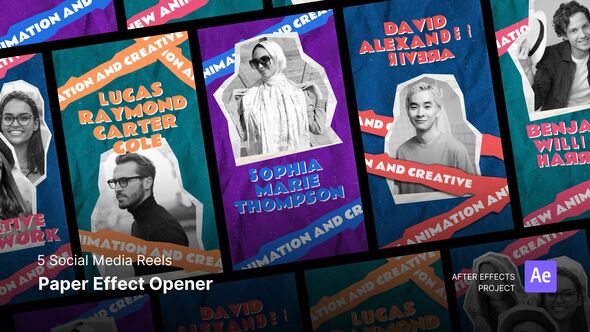 Social Media Reels - Paper Effect Opener After Effects Project Files Product Promo template preview