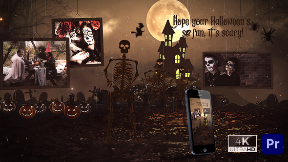 Halloween Intro Skeleton Dance - Premiere Pro Premiere Pro template preview