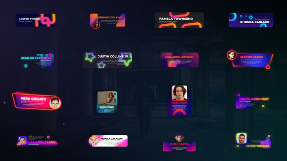 Gradient Social Lower Thirds Elements template preview