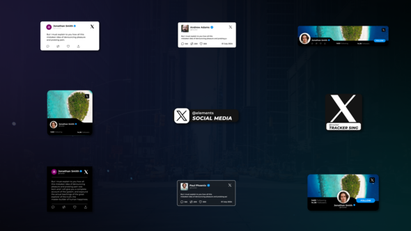 X Social Media Elements template preview