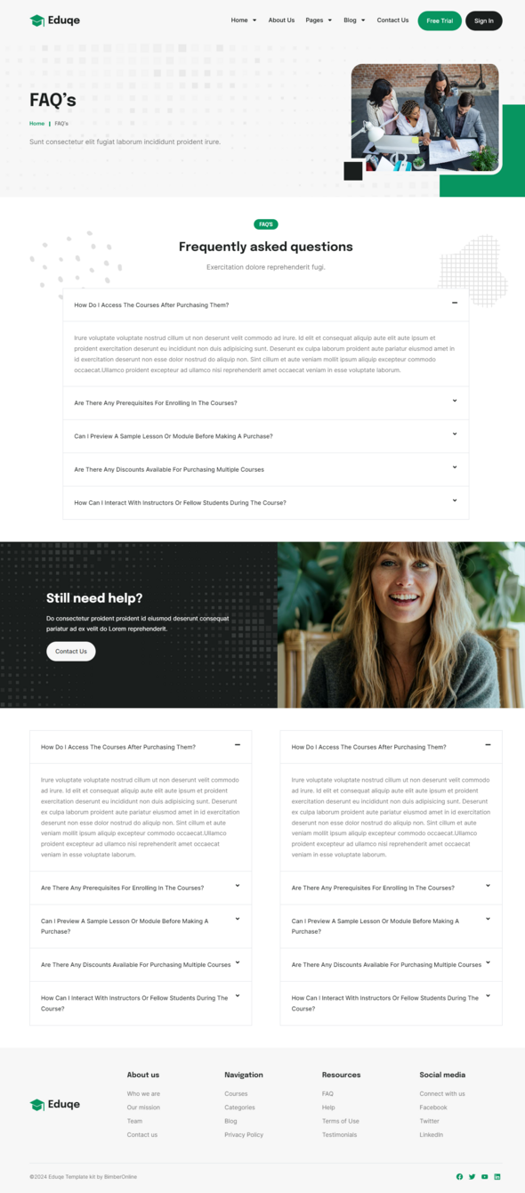 Eduqe - Online Courses Elementor Pro Template Kit