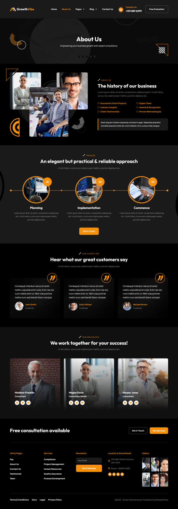 Growth Vibe - Business Consulting Elementor Pro Template Kit