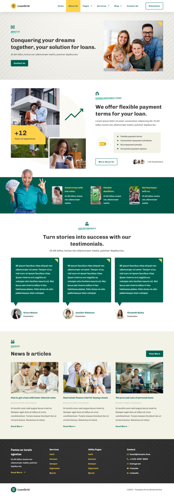 LoanGrid - Loans & Financing Elementor Pro Template Kit