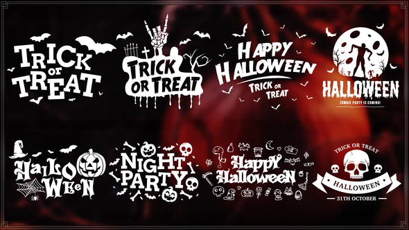 Halloween Spooky Pack Titles template preview