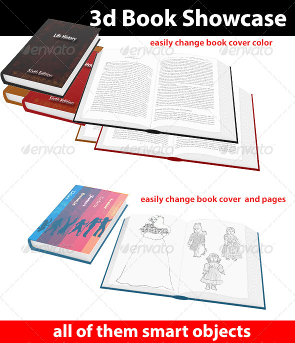 3d Book Showcase - Books Print