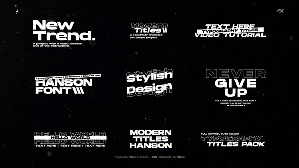 Typography Titles 3.0 | After Effects Titles template preview