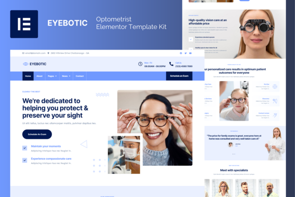 EyeBotic - Optometrist Elementor Pro Template Kit