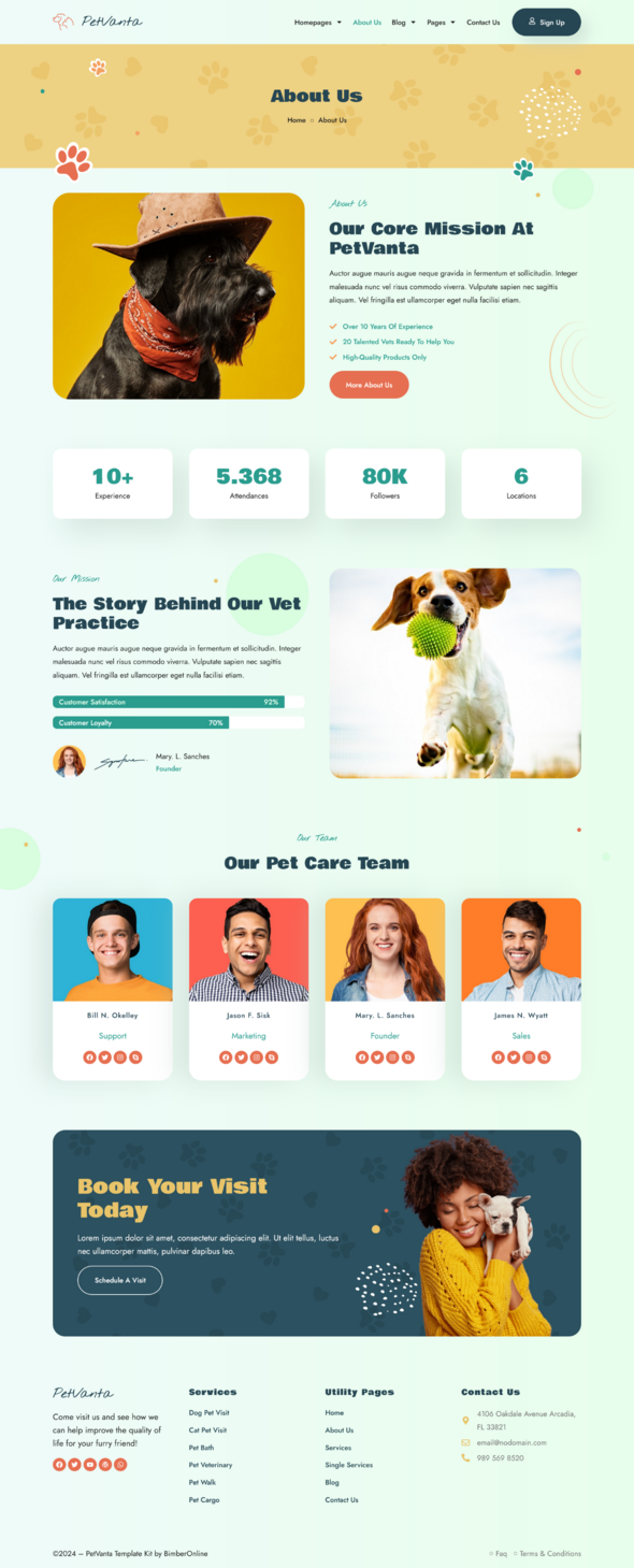 Petvanta - Pet Care Services Elementor Pro Template Kit