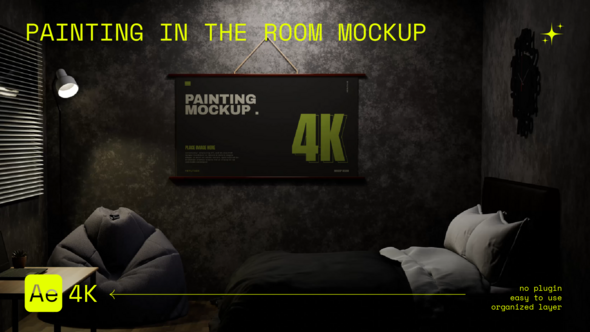 Painting in The Room Mockup Video Displays template preview