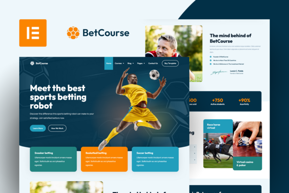 BetCourse - Sports Betting & Prediction Course Elementor Pro Template Kit