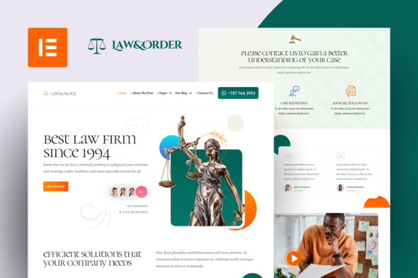 Law & Order - Law Firm & Lawyers Elementor Pro Template Kit