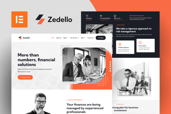 Zedello - Consultant & Finance Business Elementor Pro Template Kit