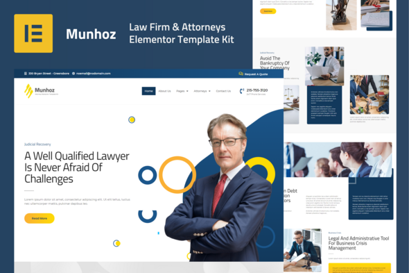 Munhoz - Law Firm & Attorneys Elementor Pro Template Kit